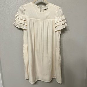 Pinch ruffle sleeve dress